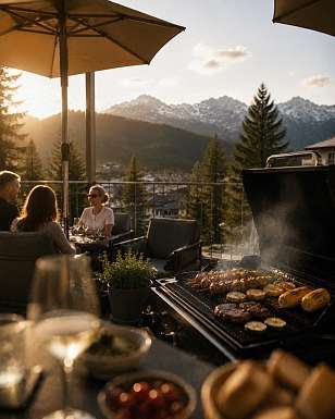Saftige Grillsteaks über offenem Feuer – 1. August Buffet im Sunstar Hotel Pontresina.